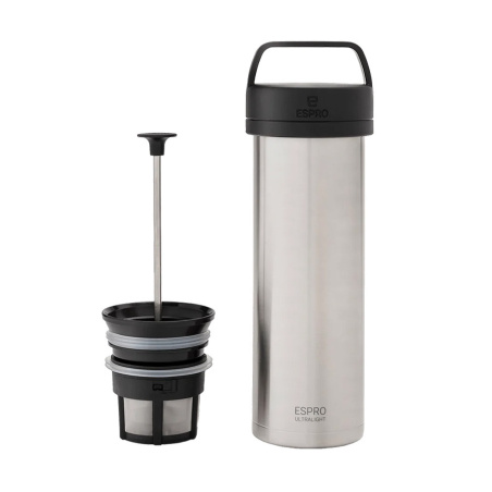 Espro P0 Ultralight Brushed, cestovní kávový lis v kartáčovaném provedení