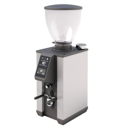 Šedý espresso mlýnek Macap LEO 55, celkový pohled zepředu