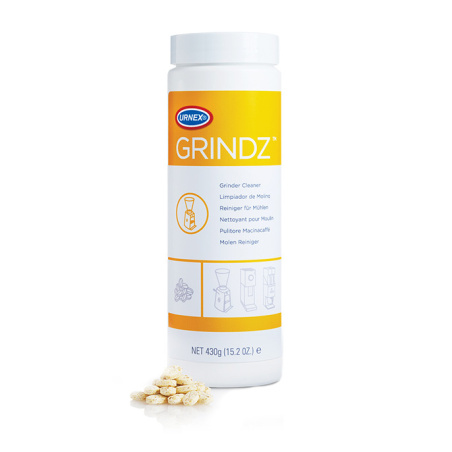 Čistič mlýnků na kávu Urnex Grindz v balení 430 g