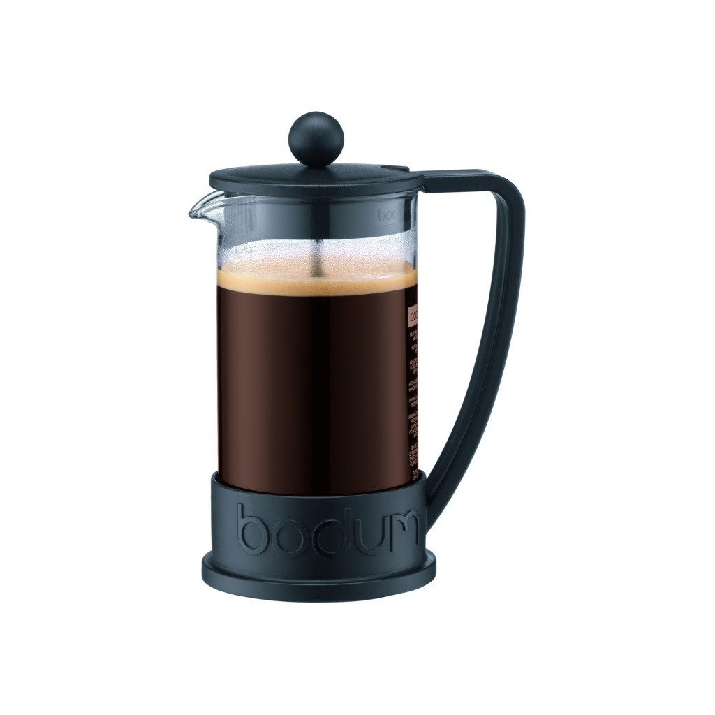 Černý french press Bodum Brazil s objemem 1000 ml