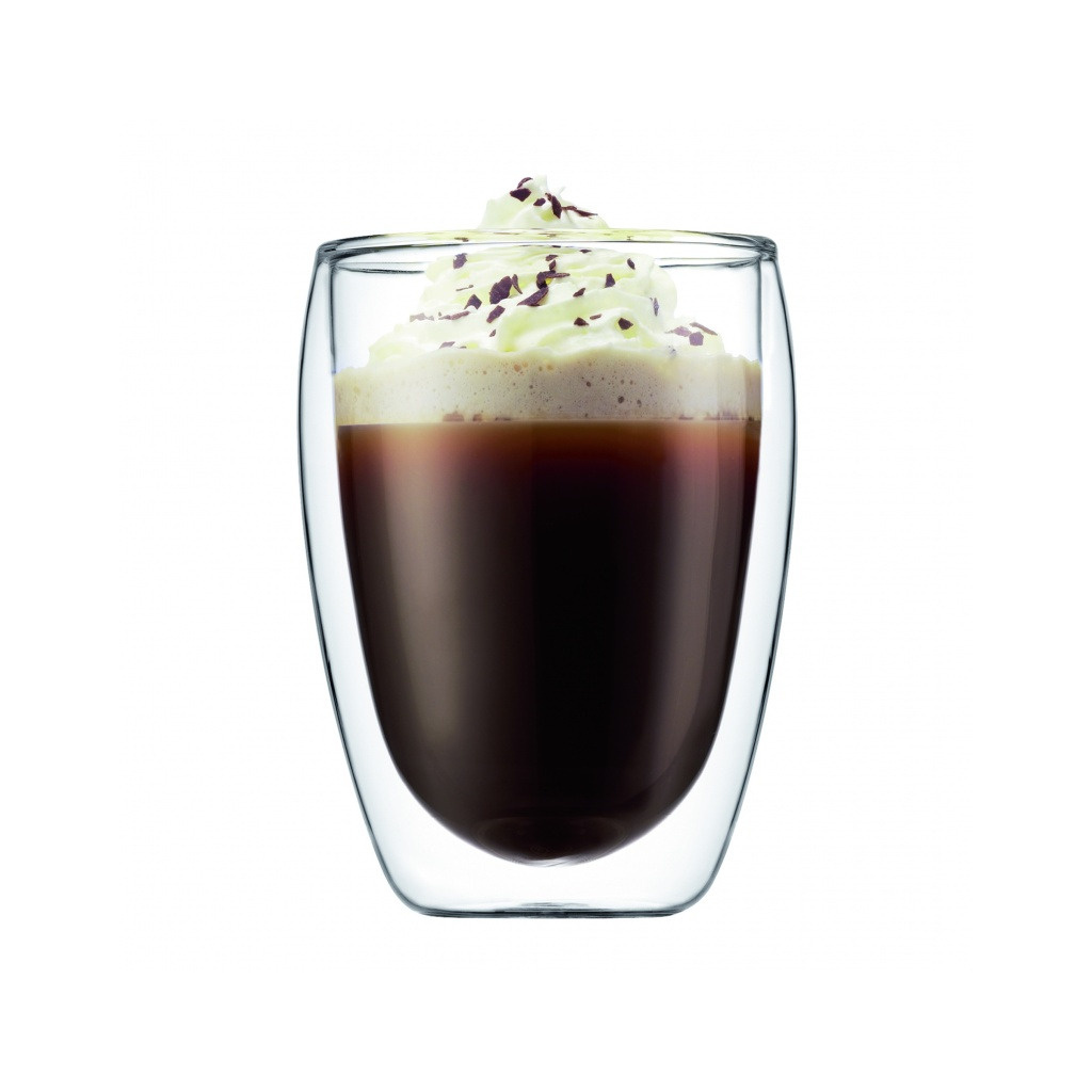 Dvě dvoustěnné skleničky Bodum Pavina o objemu 350 ml s drobnými kosmetickými vadami