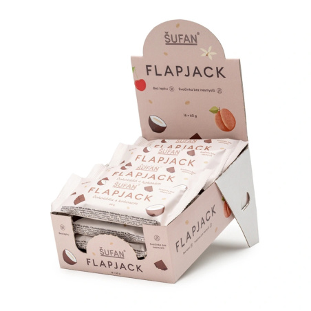 Bezlepkový flapjack ŠUFAN s čokoládou a kokosem, celkový pohled