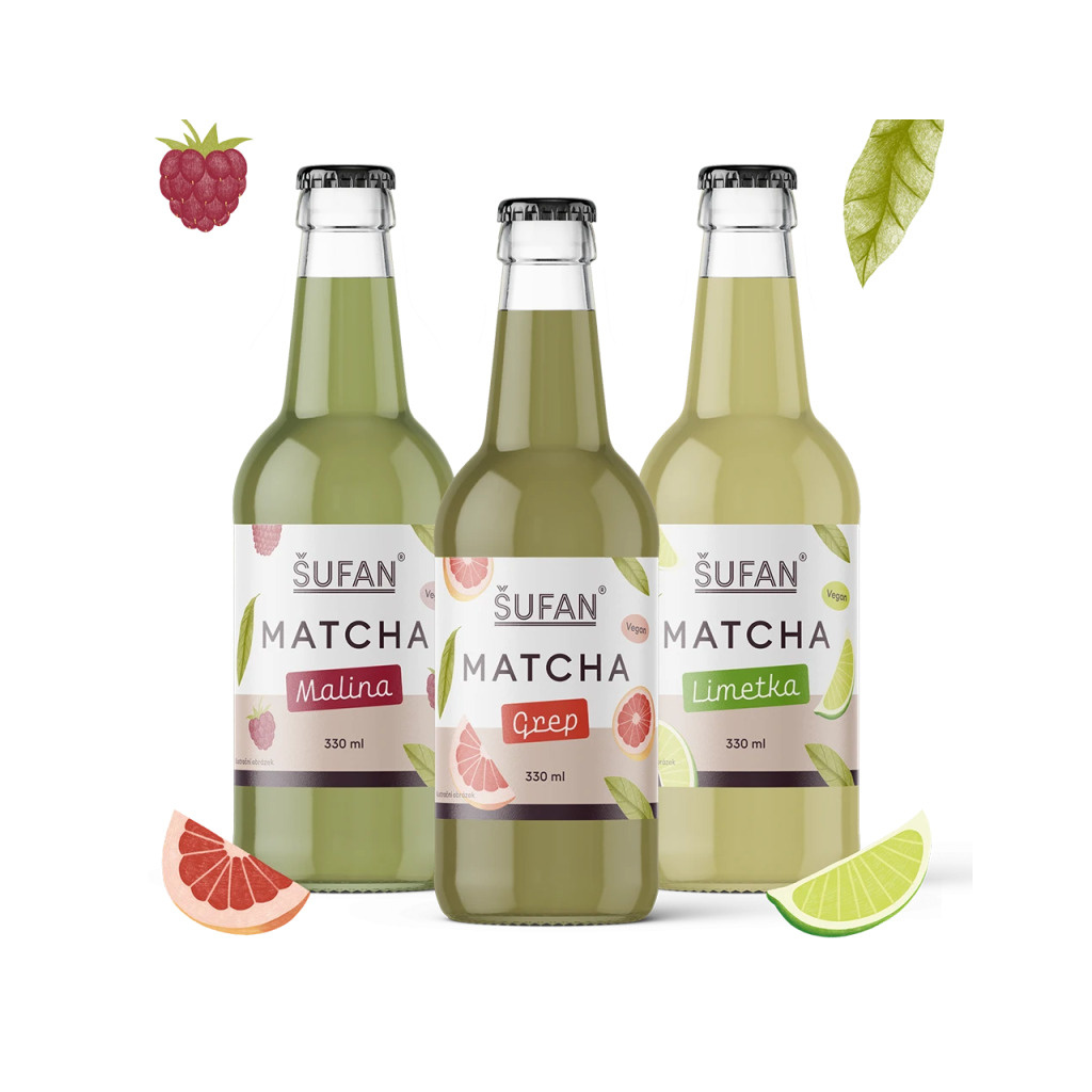 Matcha limonádové trio ŠUFAN, celkový pohled na sadu Matcha limonádové trio ŠUFAN, celkový pohled na sadu