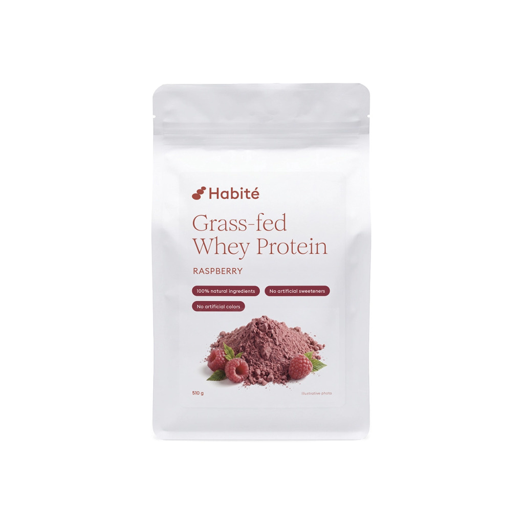 Malinový grass-fed syrovátkový protein Habité od ŠUFAN, balení