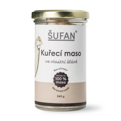 Kuřecí maso ŠUFAN ve vlastní šťávě, konzerva