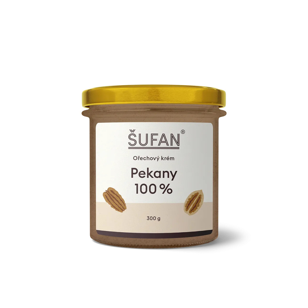 Pekanové máslo ŠUFAN ve sklenici, produkt tak, jak ho dostanete