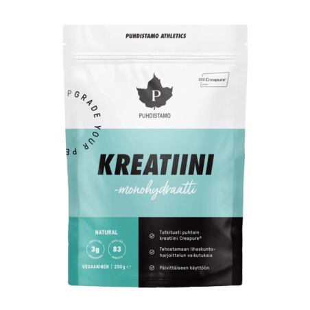 Kreatin Puhdistamo Creapure, pohled na přední stranu obalu
