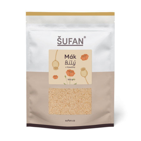 Bílý mák ŠUFAN, produkt tak, jak ho dostanete