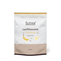 Lyofilizované banány ŠUFAN, kompletní obal i s etiketou