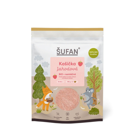 Nemléčná BIO jahodová kašička ŠUFAN, balení