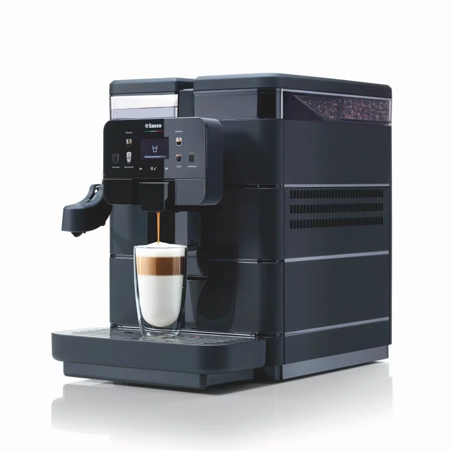Saeco Royal Plus, domácí automatický kávovar od značky Saeco, s velkým zásobníkem kávy o kapacitě 600 gramů.