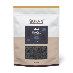 Modrý mák ŠUFAN, výrobek v prodejním balení Modrý mák ŠUFAN, výrobek v prodejním balení