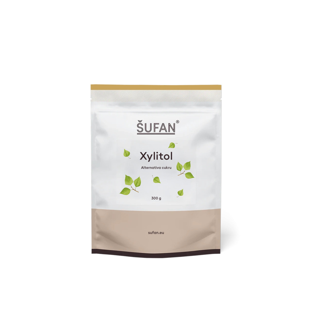Březový cukr xylitol ŠUFAN, pohled na přední stranu obalu