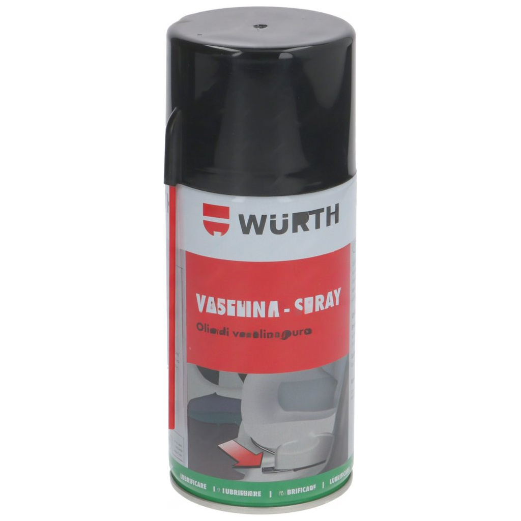 Plechovka vazelínového oleje Würth, 300 ml, černo-bílo-červený sprej se štítkem