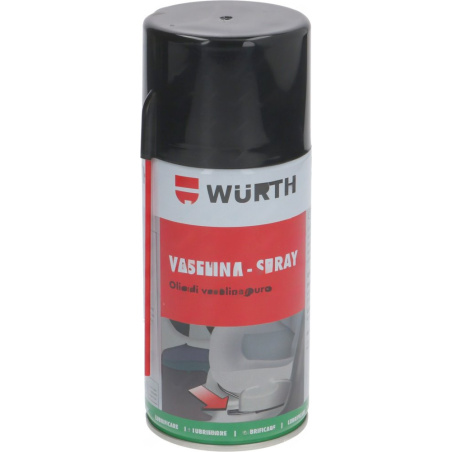 Plechovka vazelínového oleje Würth, 300 ml, černo-bílo-červený sprej se štítkem
