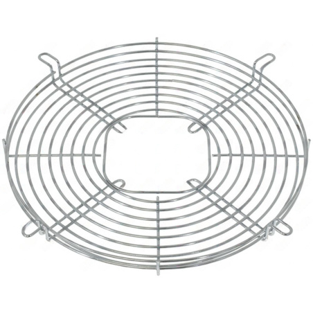 Drátěná ochranná mřížka pro ventilátor, kruhový rám a úchyty pro montáž