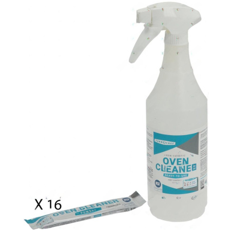 Souprava na čištění trouby: rozprašovač Oven Cleaner a šestnáct sáčků s práškem
