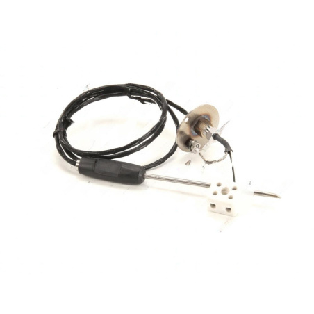 Sonda pro měření teploty pokrmu zapichovací, kovová jehla, černý kabel a bílý držák konektoru