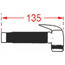 Technický výkres mycí sprchy, vyznačená délka 135 mm