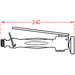 Technický výkres téže součásti s celkovým rozměrem 240 mm