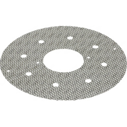 Kulatý perforovaný brusný disk do škrabky na brambory s hrubým zrnitým povrchem, průměr 310 mm