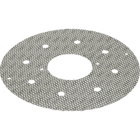 Kulatý perforovaný brusný disk do škrabky na brambory s hrubým zrnitým povrchem, průměr 310 mm