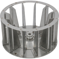 Odstředivý ventilátor s kovovými lopatkami pro motor o průměru 180 mm, boční záběr