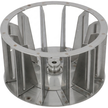 Odstředivý ventilátor s kovovými lopatkami pro motor o průměru 180 mm, boční záběr