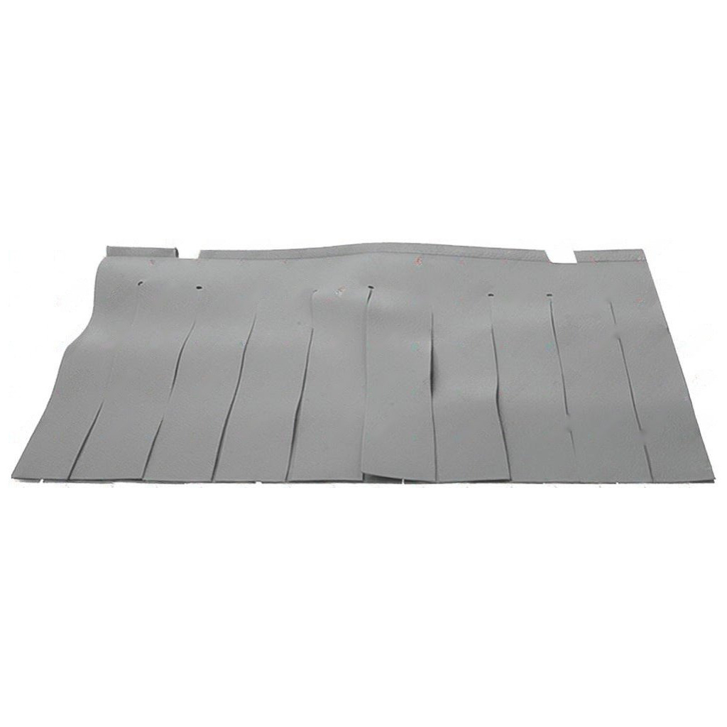 Pružný šedý závěs z lamel s podélnými zářezy po celé šířce, rozměr 580x480 mm