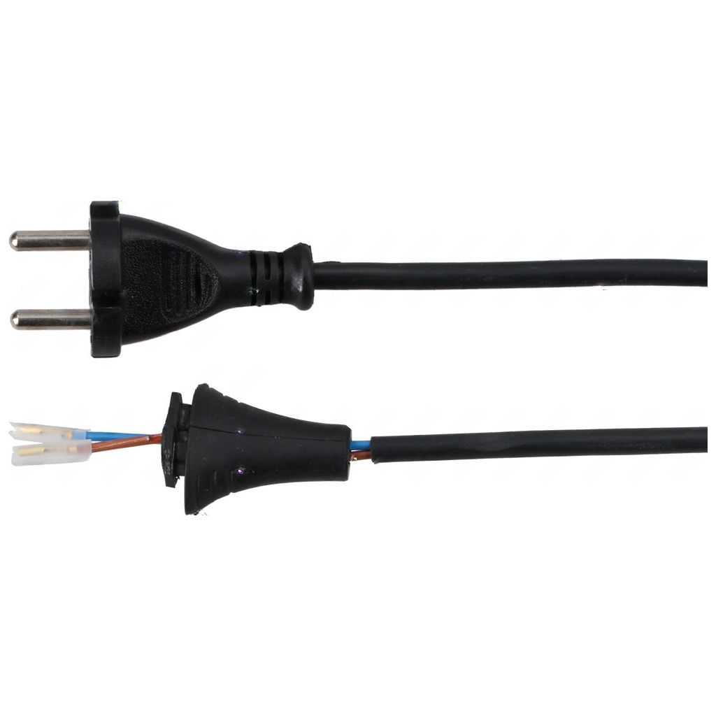 Napájecí kabel se síťovou vidlicí na jedné straně a rozebraným konektorem s vodiči na druhé