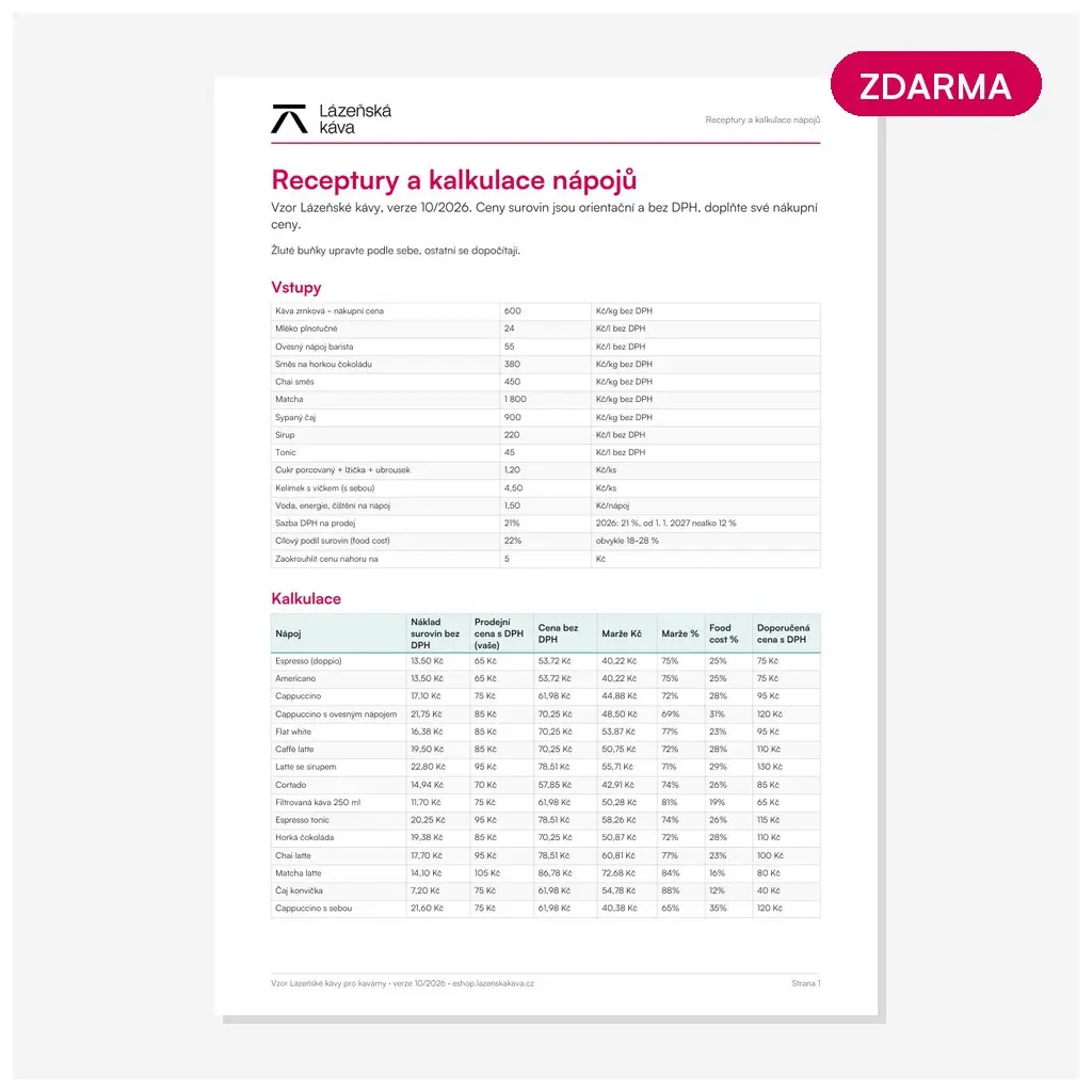 Receptury a kalkulace nápojů (Excel) Receptury a kalkulace nápojů (Excel)