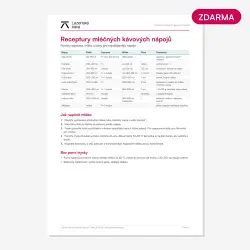 Receptury mléčných kávových nápojů Receptury mléčných kávových nápojů