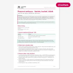 Pracovní smlouva – barista, kuchař, číšník Pracovní smlouva – barista, kuchař, číšník