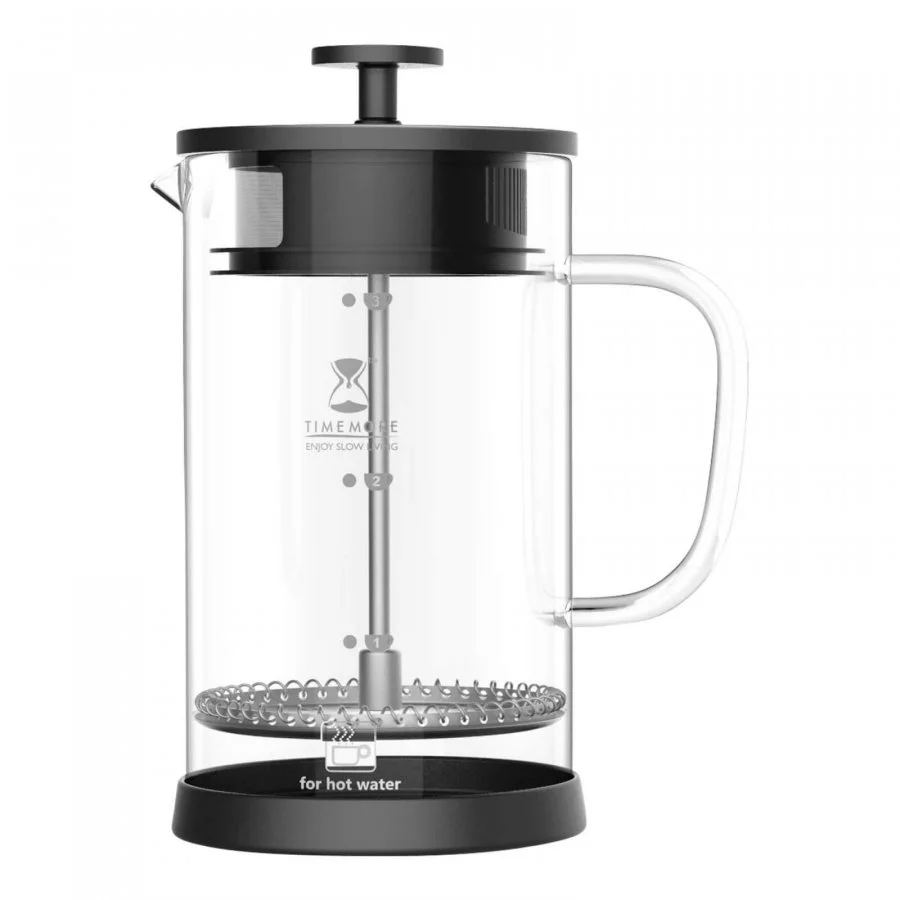 Timemore French Press dual filter 600 ml Materiál : Sklo