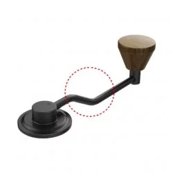Detailní zobrazení ergonomické rukojeti kvalitního ručního mlýnku na kávu značky Timemore