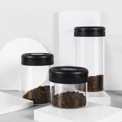 Odolná skleněná dóza na kávu značky Timemore o objemu 1200 ml ve společnosti menších modelů 