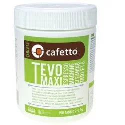 Čistící tablety pro kávovar v bílém plastovém obalu s barevnám potiskem