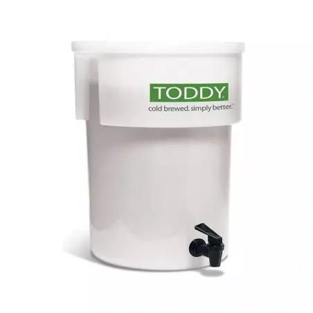 Toddy bílý plastový kyblík na cold brew na bílém pozadí