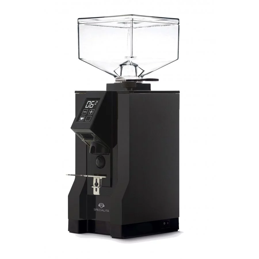 Espressový mlýnek na kávu Eureka Mignon Specialita 15BL v elegantní černé barvě, vyrobený v Itálii, zaručuje precizní mletí kávy.