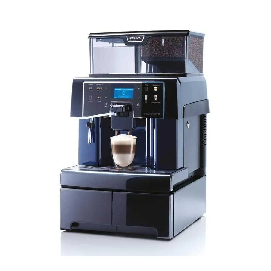 Saeco Aulika Evo Top, profesionální automatický kávovar značky Saeco, s funkcí nastavení hrubosti mletí kávy.