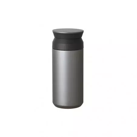 Stříbrný cestovní termohrnek Kinto Travel Tumbler s objemem 350 ml, ideální do auta.