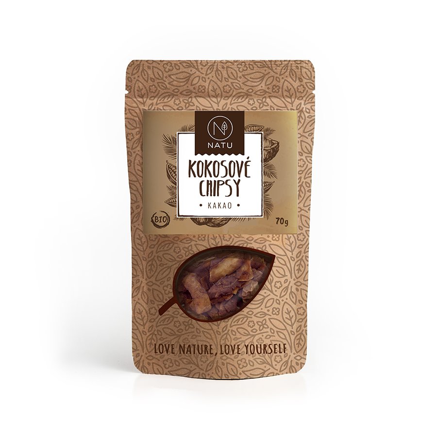 Levně NATU Kokosové chipsy kakao 70 g