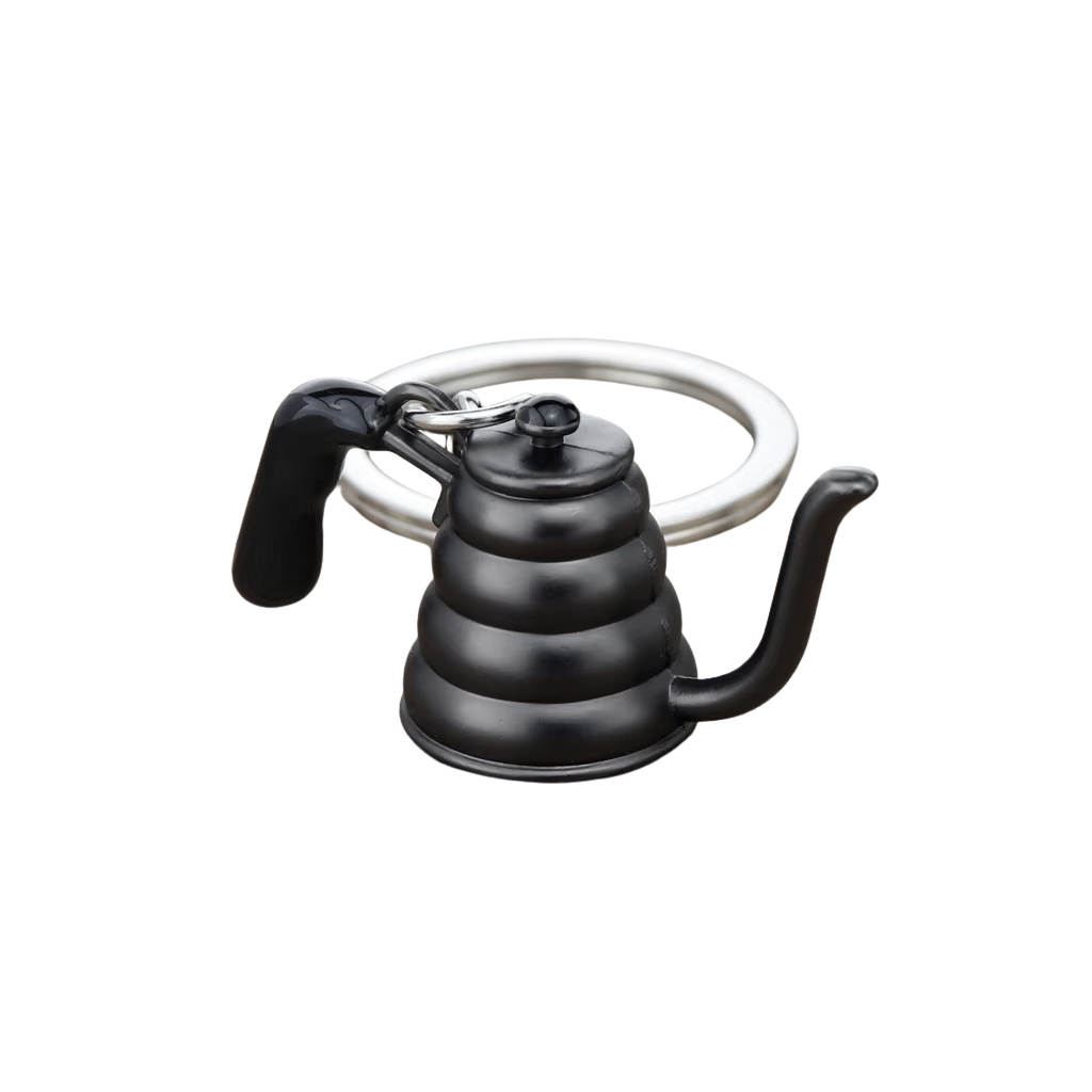 Coffea černá konvice přívěsek na klíče