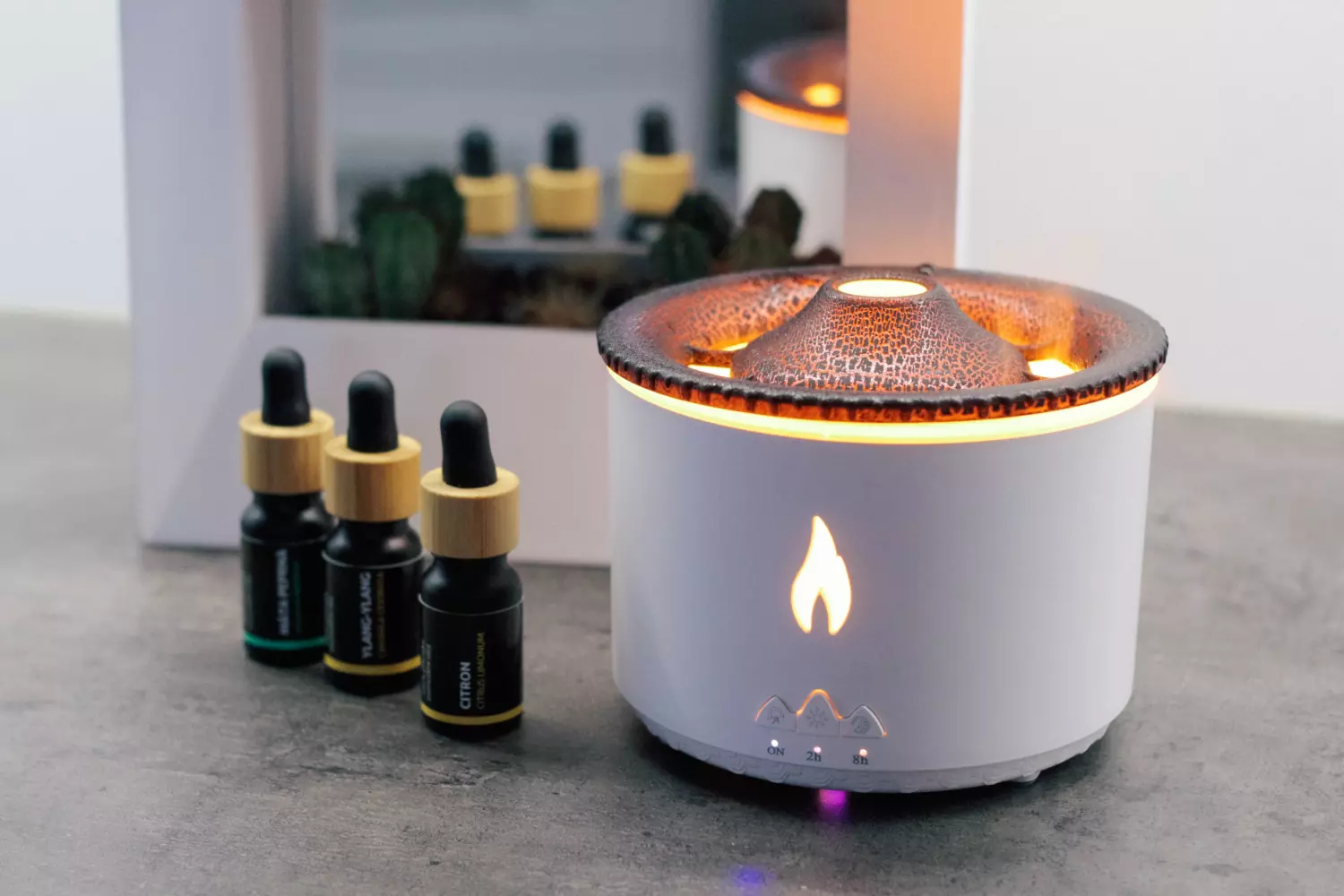 Sopečný aroma difuzér v bílé barvě | Lázeňská káva