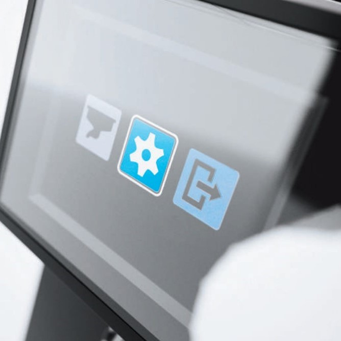 Detail displeje mlýnků Mahlkönig.